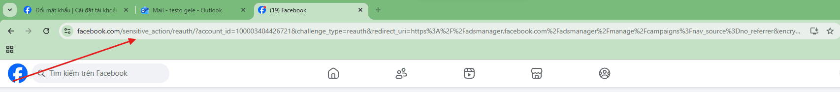Mở tab mới và truy cập link bypass reauth