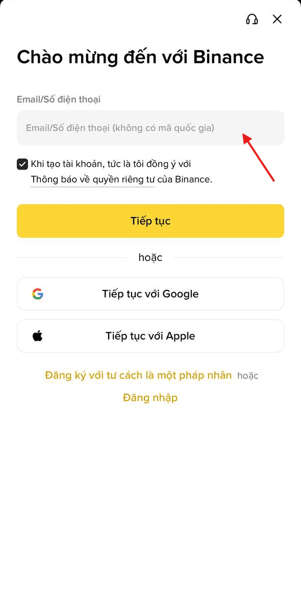 Đăng ký tài khoản Binance